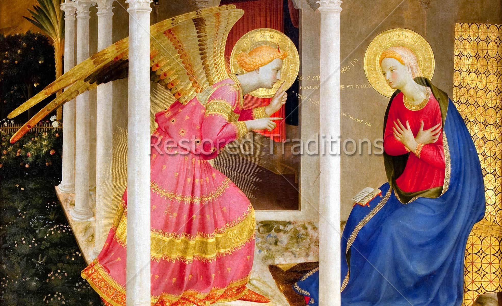 Annunciation – Angelico, restored fine-art print