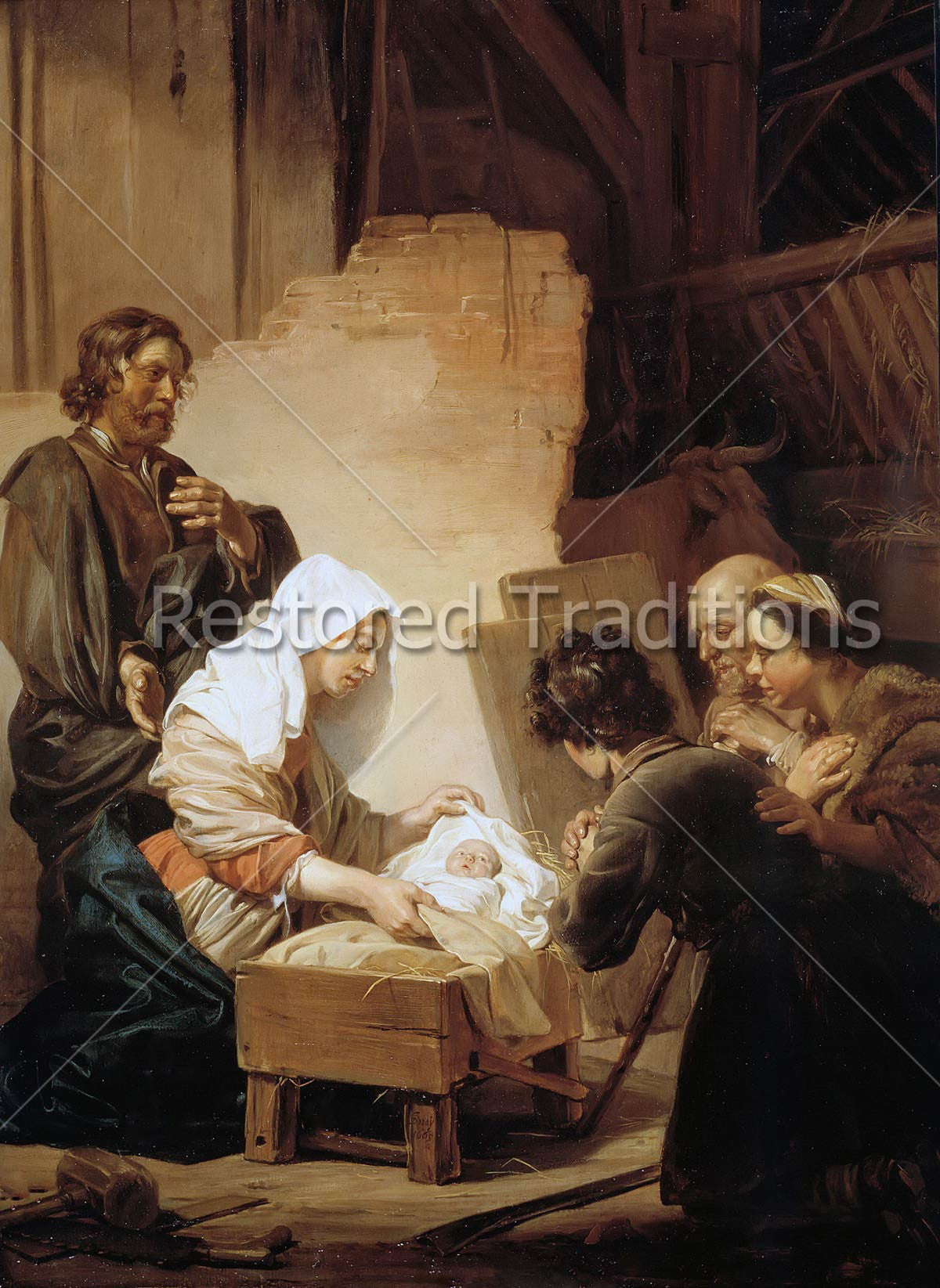 The Adoration of the Shepherds – Bray, restored fine-art print