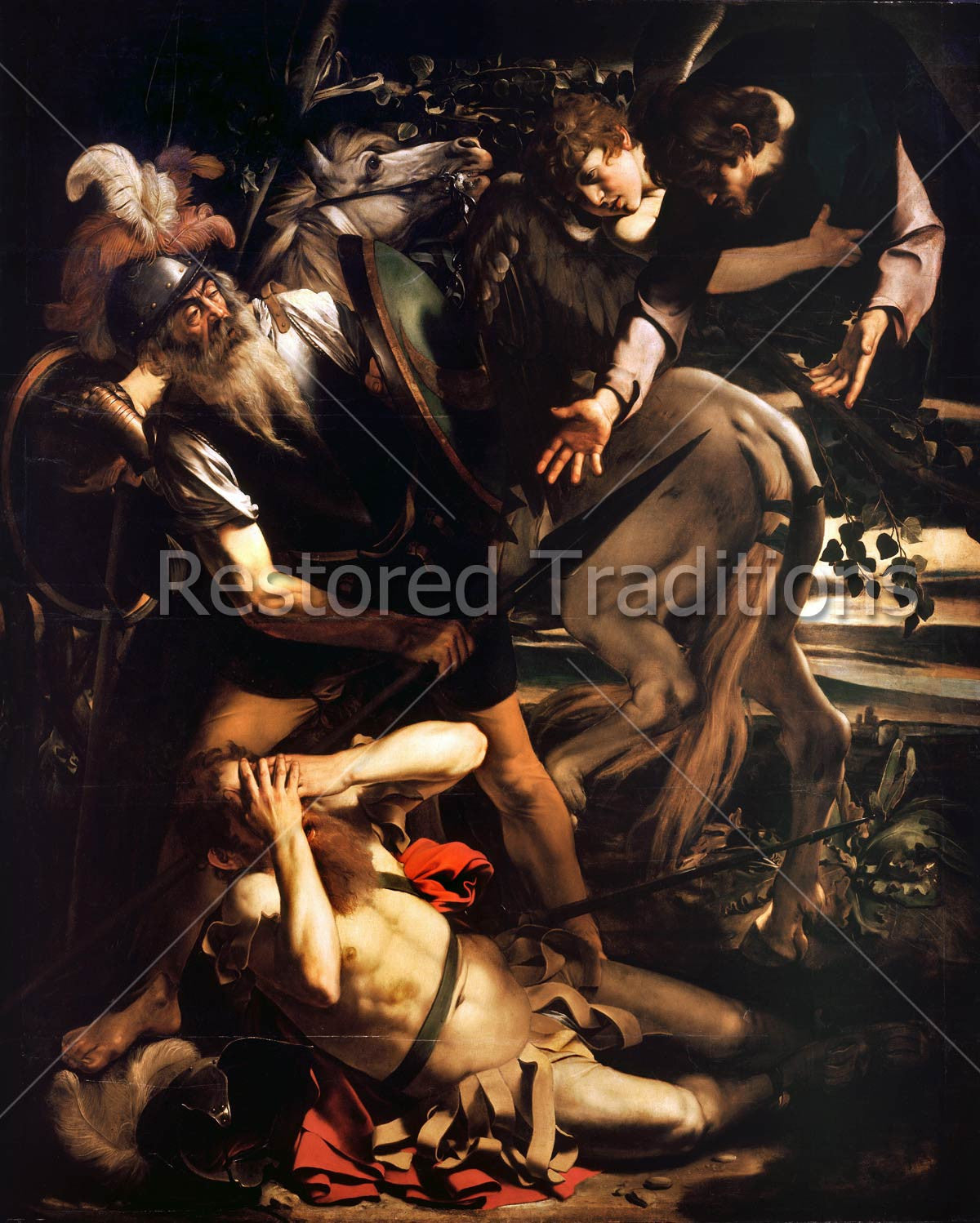 St. Paul's Conversion – Caravaggio, restored fine-art print