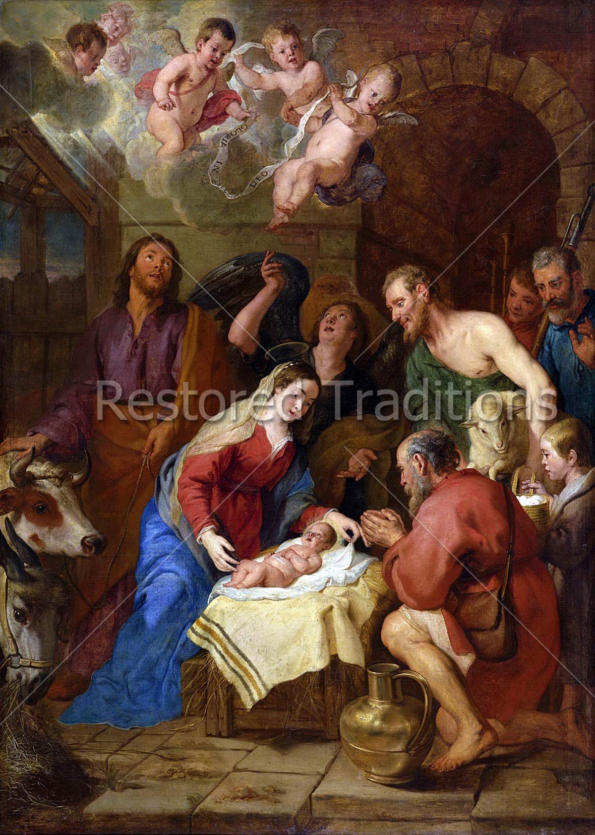 Adoration of the Shepherds – Crayer, restored fine-art print