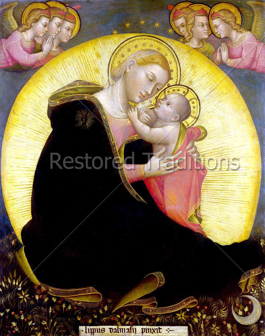 Madonna of Humility – Dalmasio, restored fine-art print