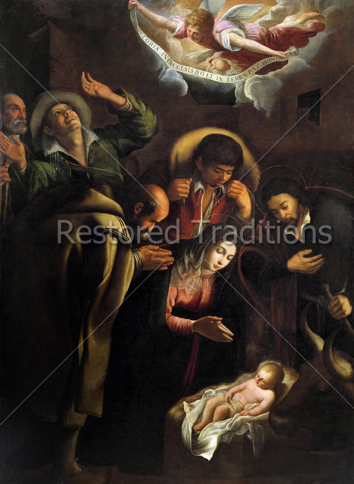 Adoration of the Shepherds – Lanchares, restored fine-art print