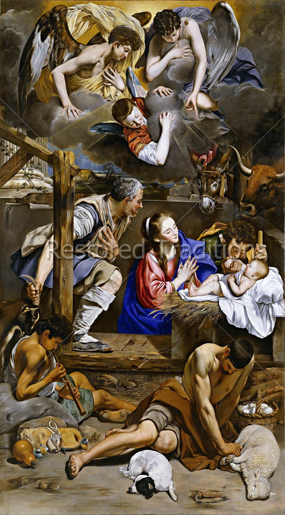 Adoration of the Shepherds – Maino, restored fine-art print