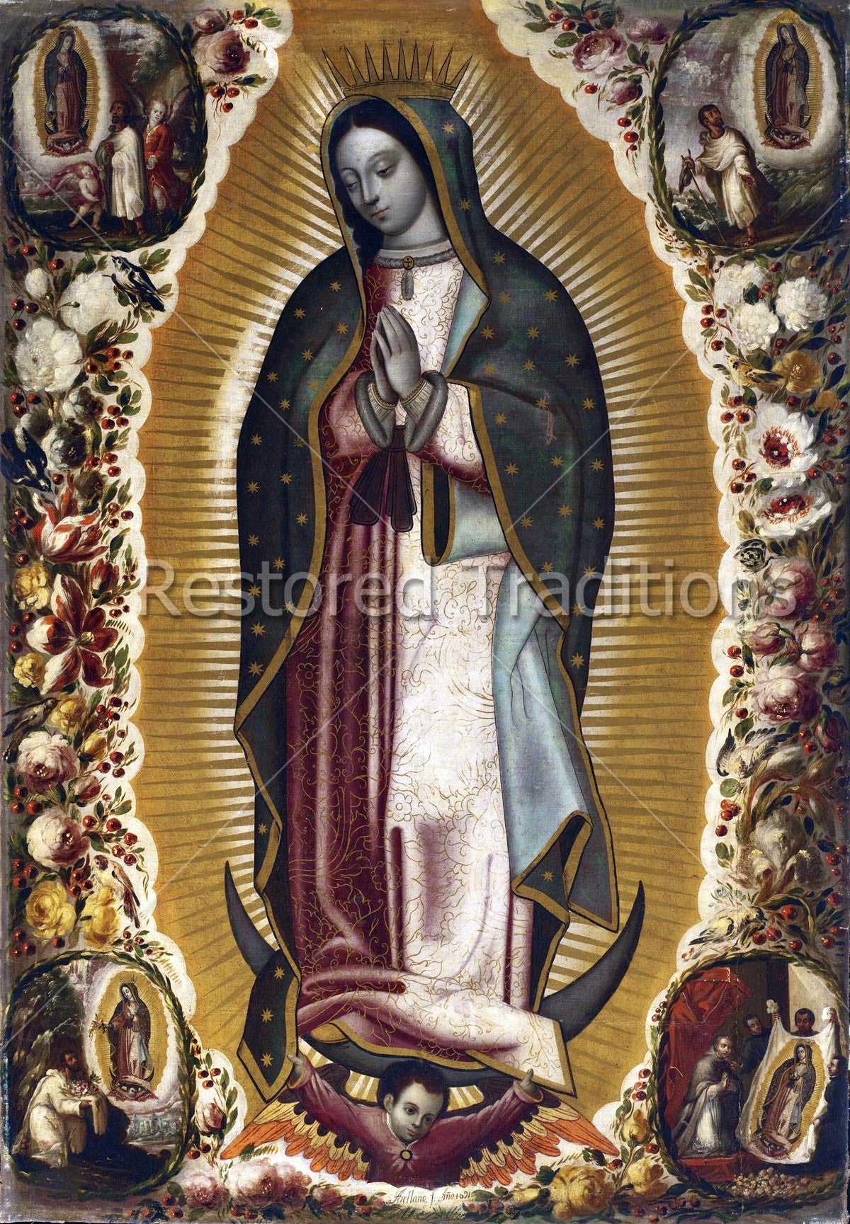 The Virgen of Guadalupe – Arellano, restored fine-art print