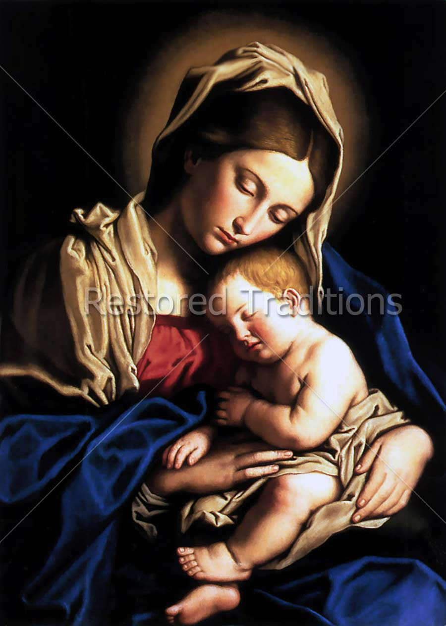 Madonna & Child – Sassoferrato, restored fine-art print