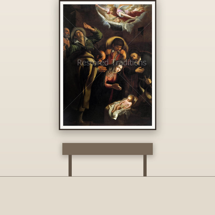 Adoration of the Shepherds – Lanchares, restored fine-art print