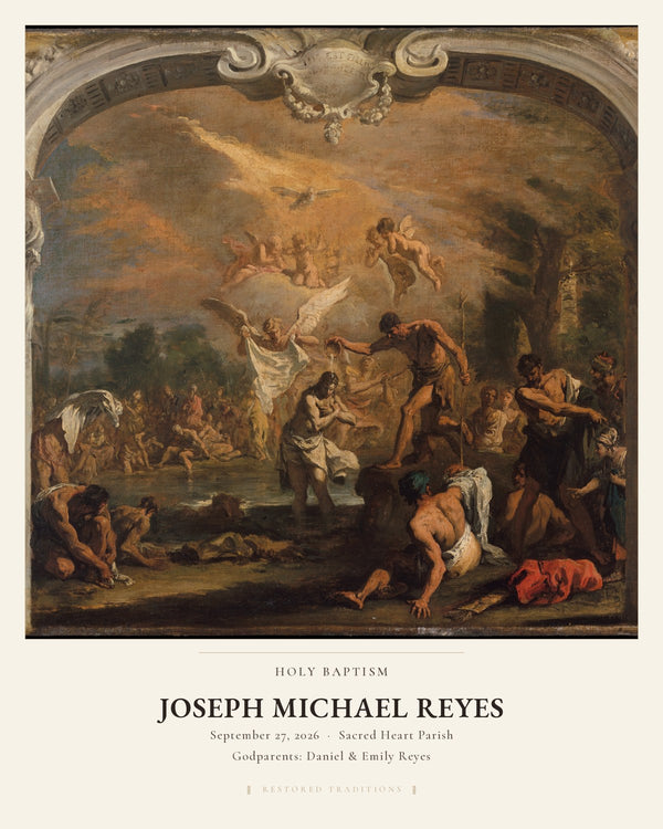 Baptism Keepsake — Personalized Fine-Art Print, Baptism of Christ