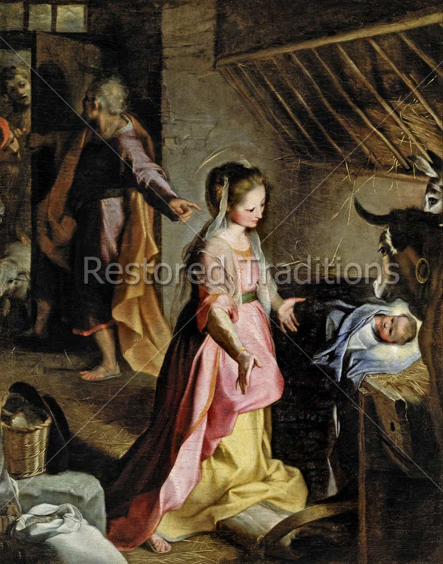 The Nativity – Barocci, restored fine-art print