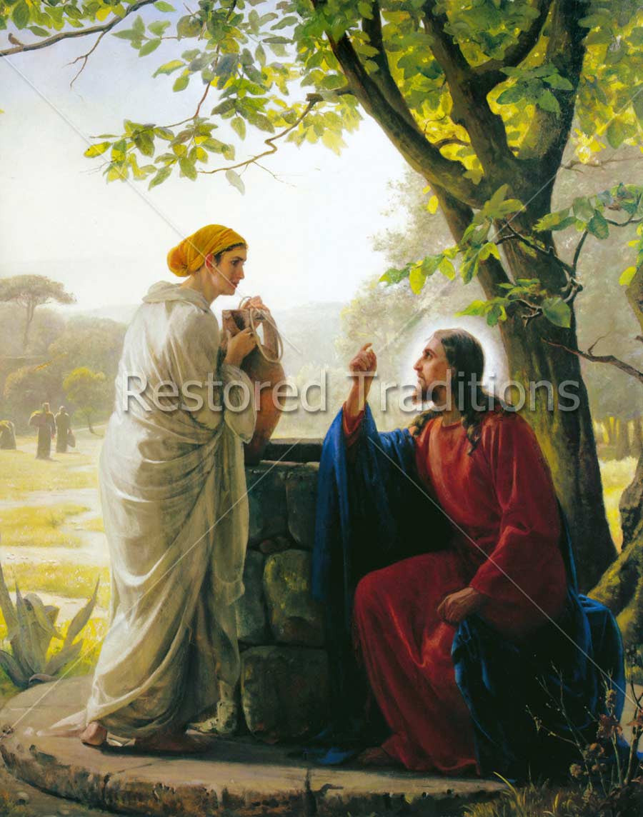 Jesus Speaks with Samaritan Woman – Bloch, restored fine-art print