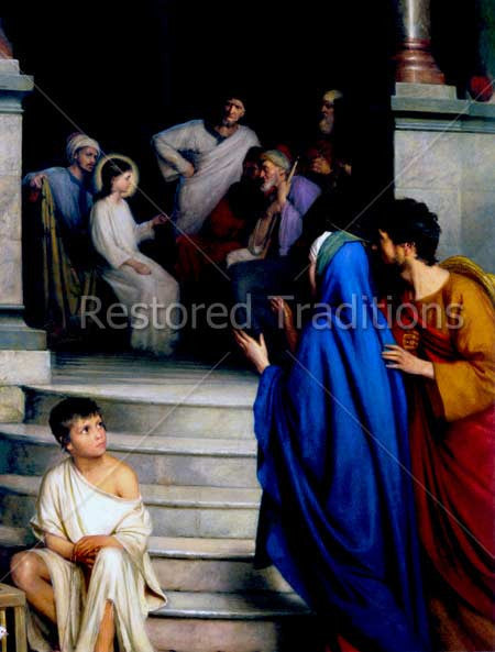 Jesus in the Temple – Bloch, restored fine-art print