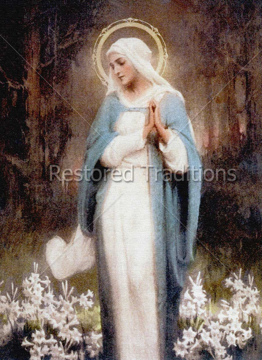 Our Lady Among the Flowers – Chambers, restored fine-art print