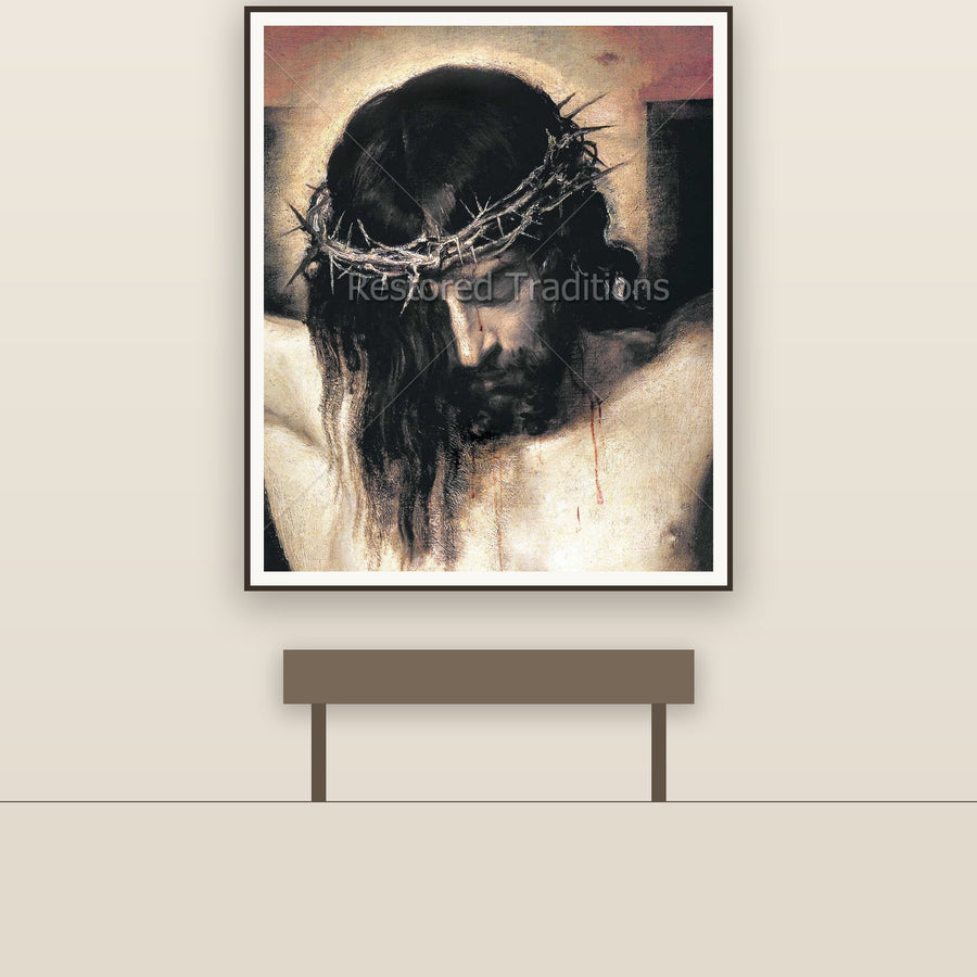 Christ on the Cross, detail – Velazquez, restored fine-art print