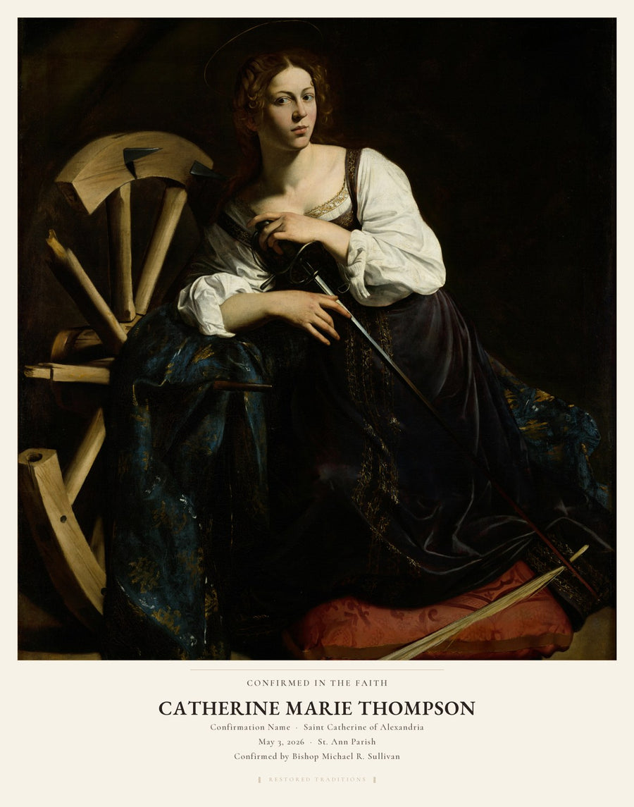 Confirmation Patron Saint Keepsake -- Saint Catherine of Alexandria