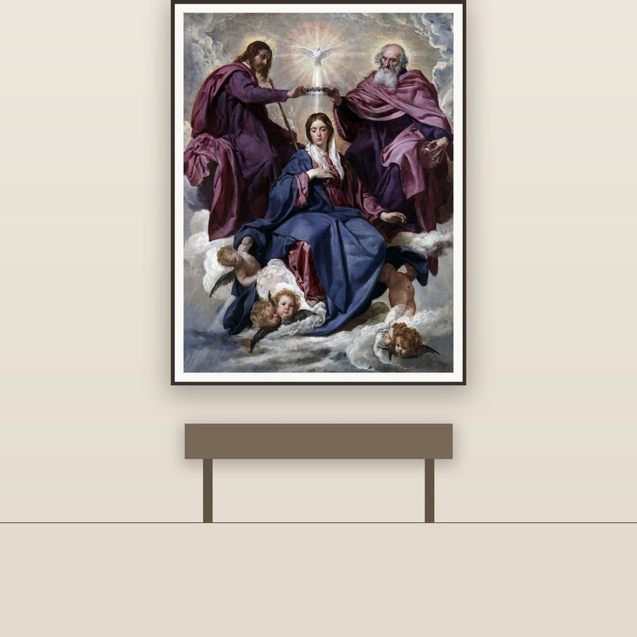 Coronation of the Virgin Mary – Velazquez, restored fine-art print