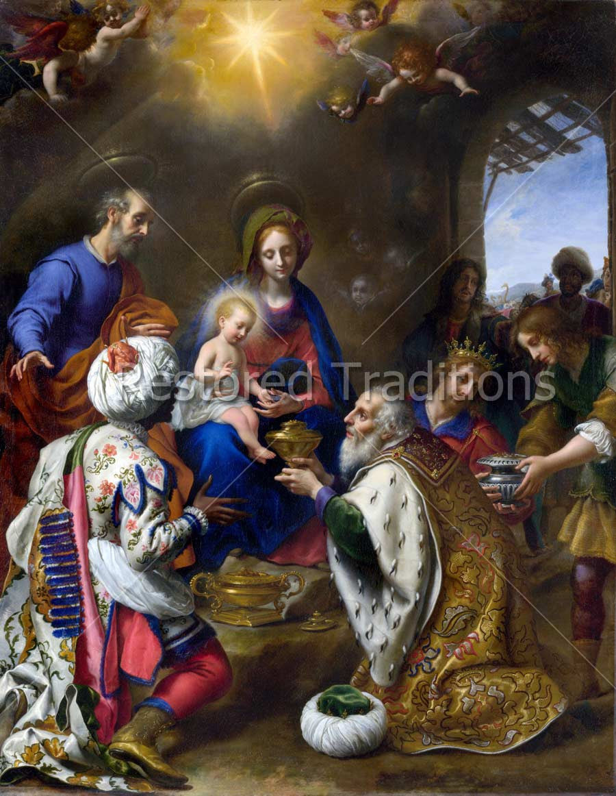 Adoration of the Magi – Dolci, restored fine-art print