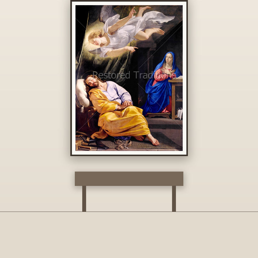Dream of St. Joseph – Champaigne, restored fine-art print