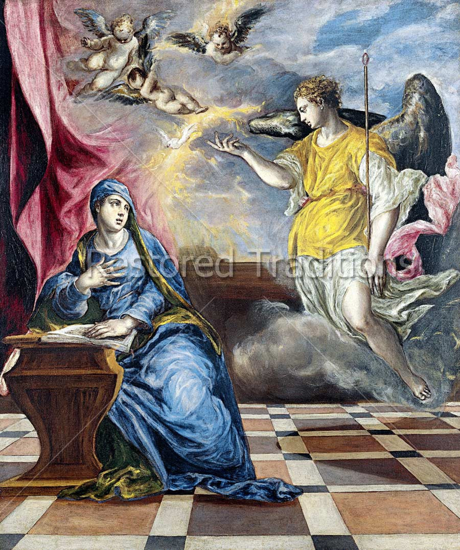 Annunciation – Greco, restored fine-art print