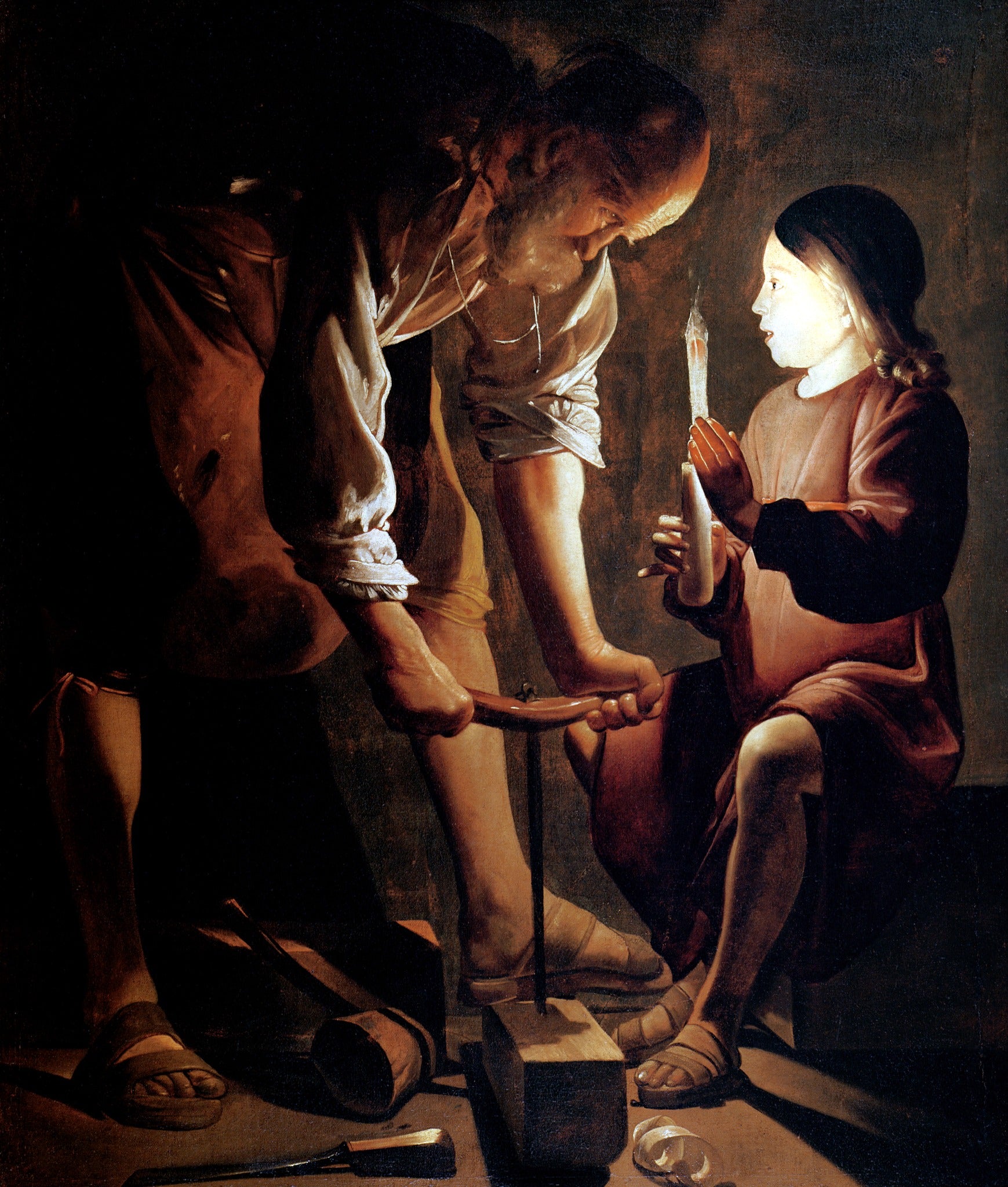 Jesus in the Carpenter's Shop – La Tour, restored fine-art print