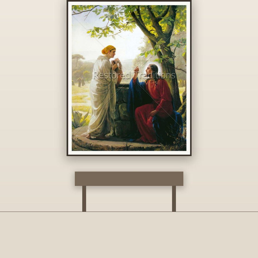 Jesus Speaks with Samaritan Woman – Bloch, restored fine-art print