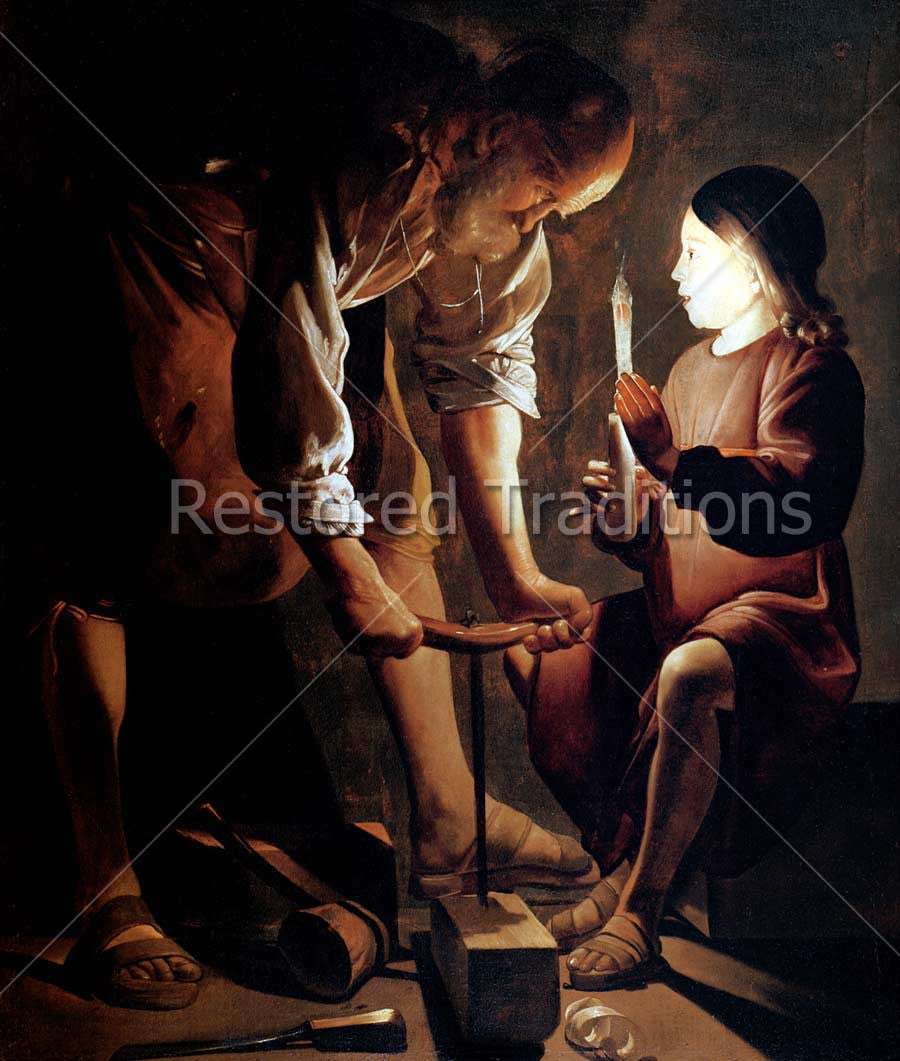Jesus in the Carpenter's Shop – La Tour, restored fine-art print
