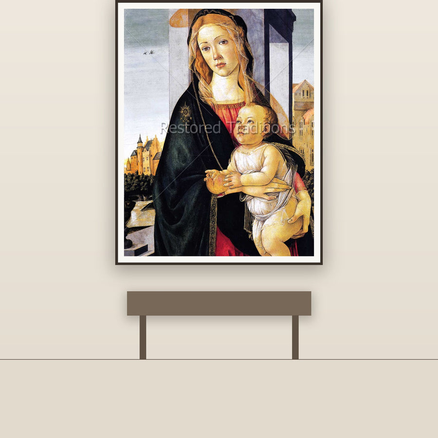 Madonna & Child Jesus – Botticelli, restored fine-art print