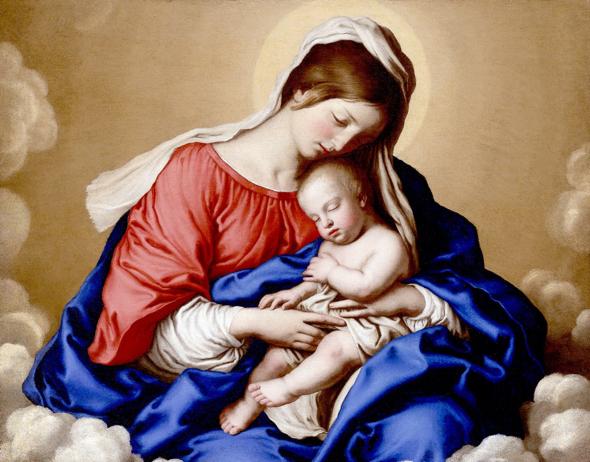 Madonna & Child – Sassoferrato, restored fine-art print