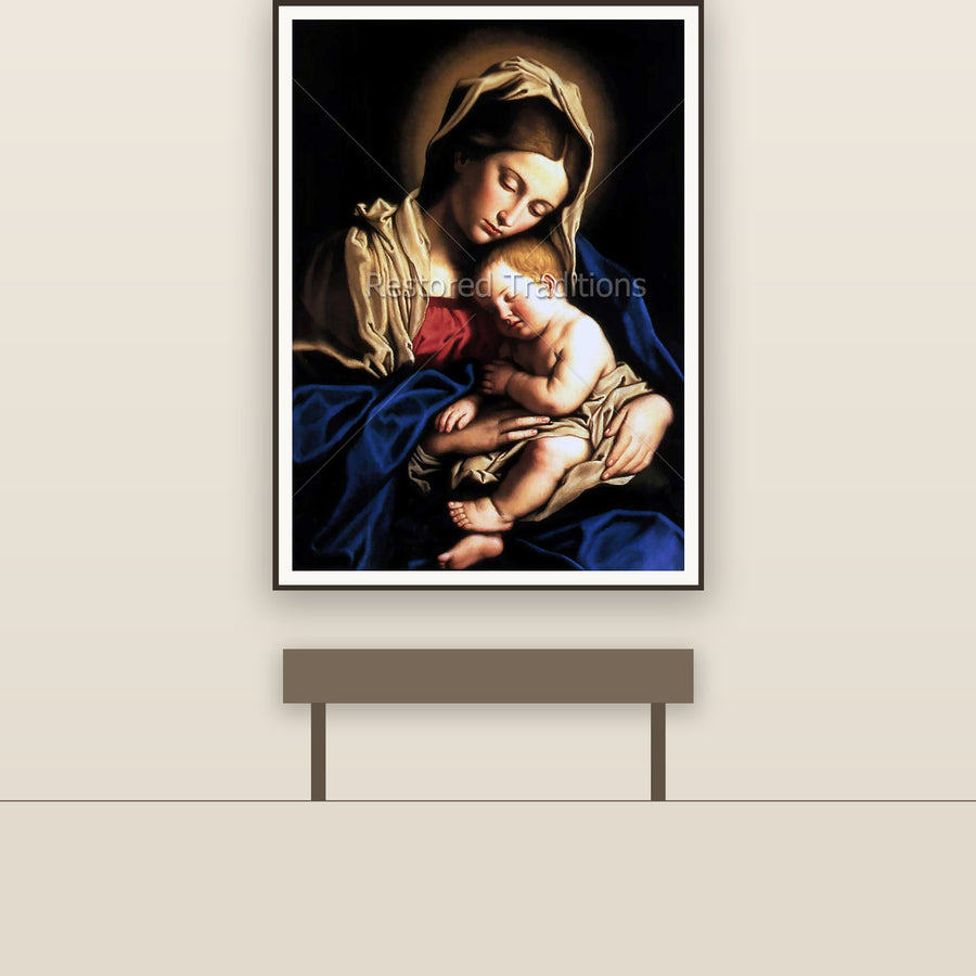 Madonna & Child – Sassoferrato, restored fine-art print