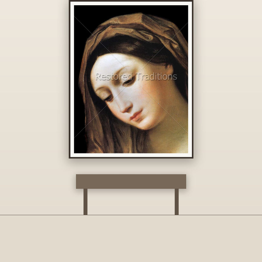 Madonna, Detail – Reni, restored fine-art print