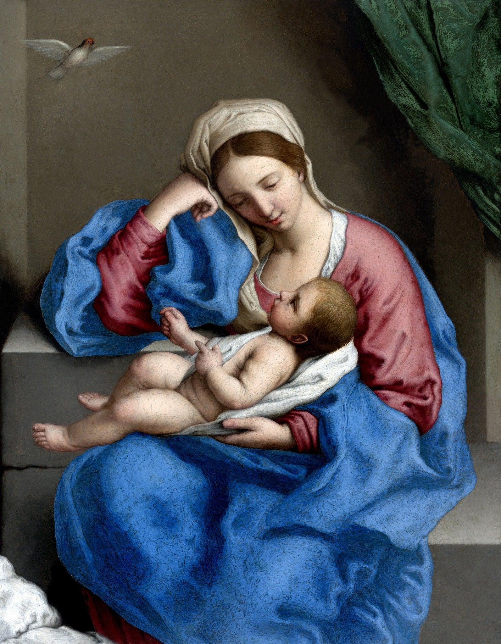 Madonna with the Christ Child – Sassoferrato, restored fine-art print