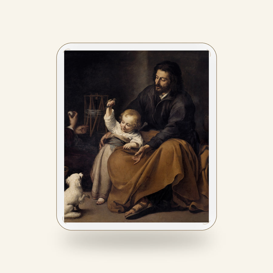 Devotional Art Throw Pillow — flat mockup