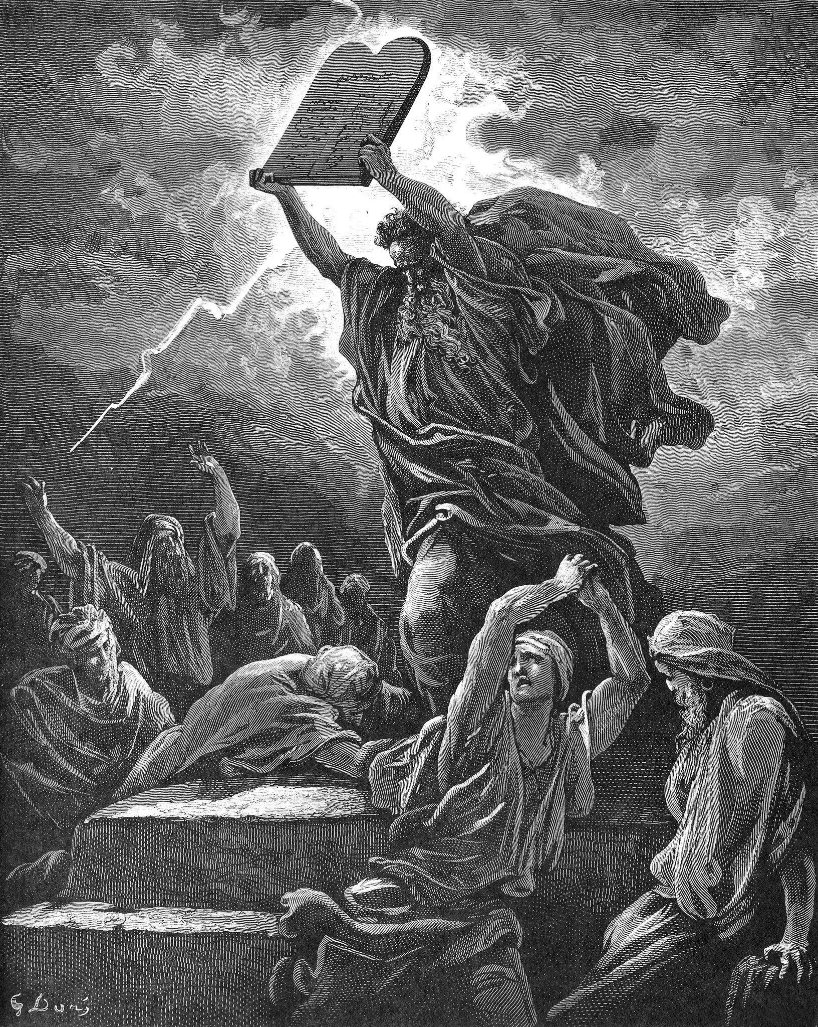 Moses Breaking the Tablets – Dore, restored fine-art print