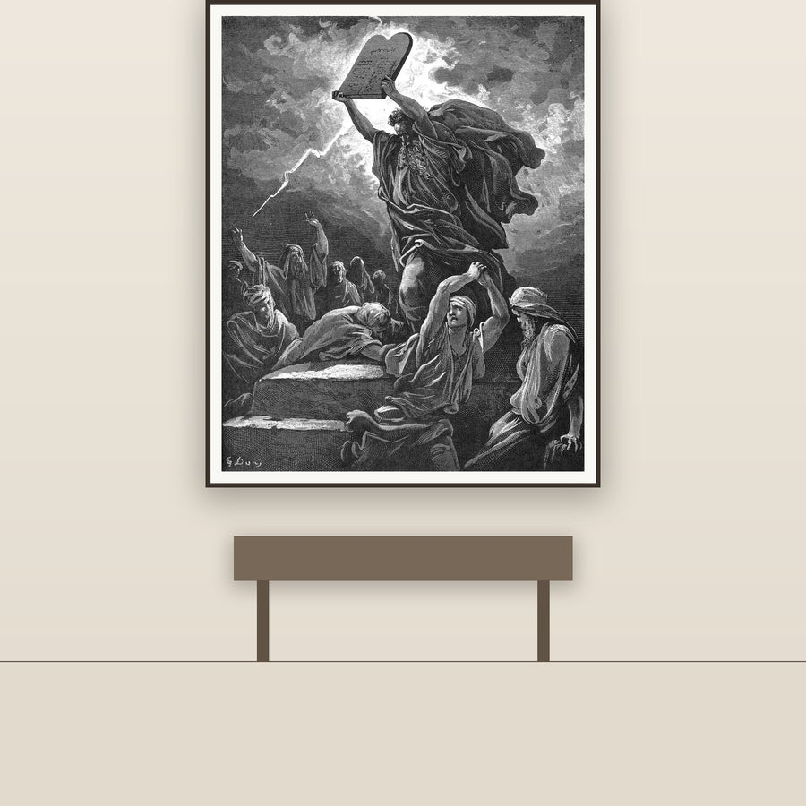 Moses Breaking the Tablets – Dore, restored fine-art print