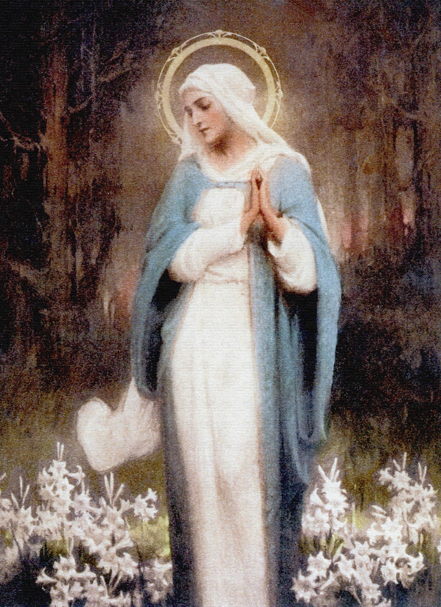 Our Lady Among the Flowers – Chambers, restored fine-art print