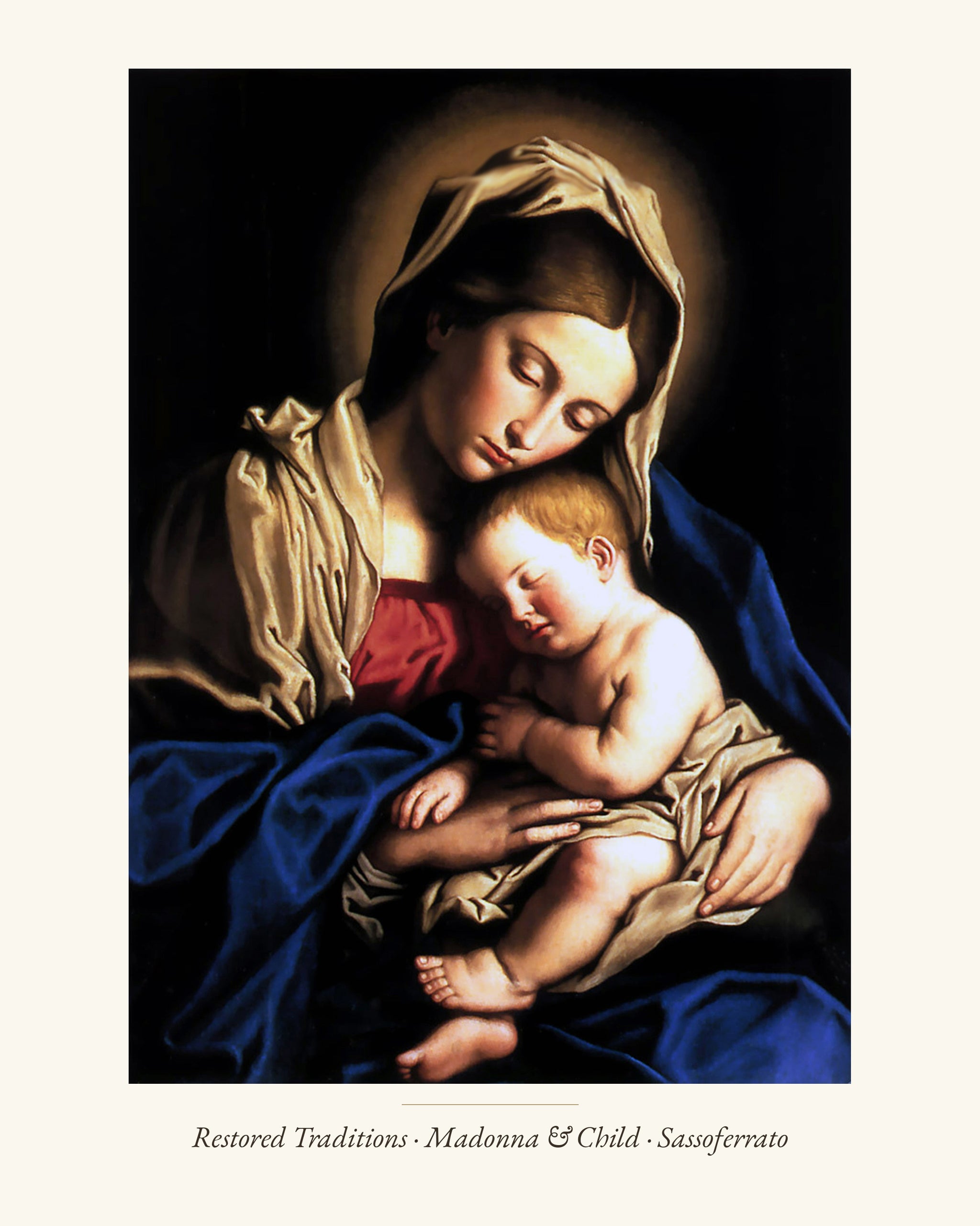 Madonna & Child – Sassoferrato — Framed Devotional Art Print (8x10)