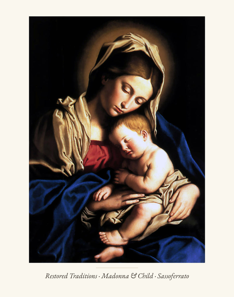 Madonna & Child – Sassoferrato — Framed Devotional Art Print (8x10)