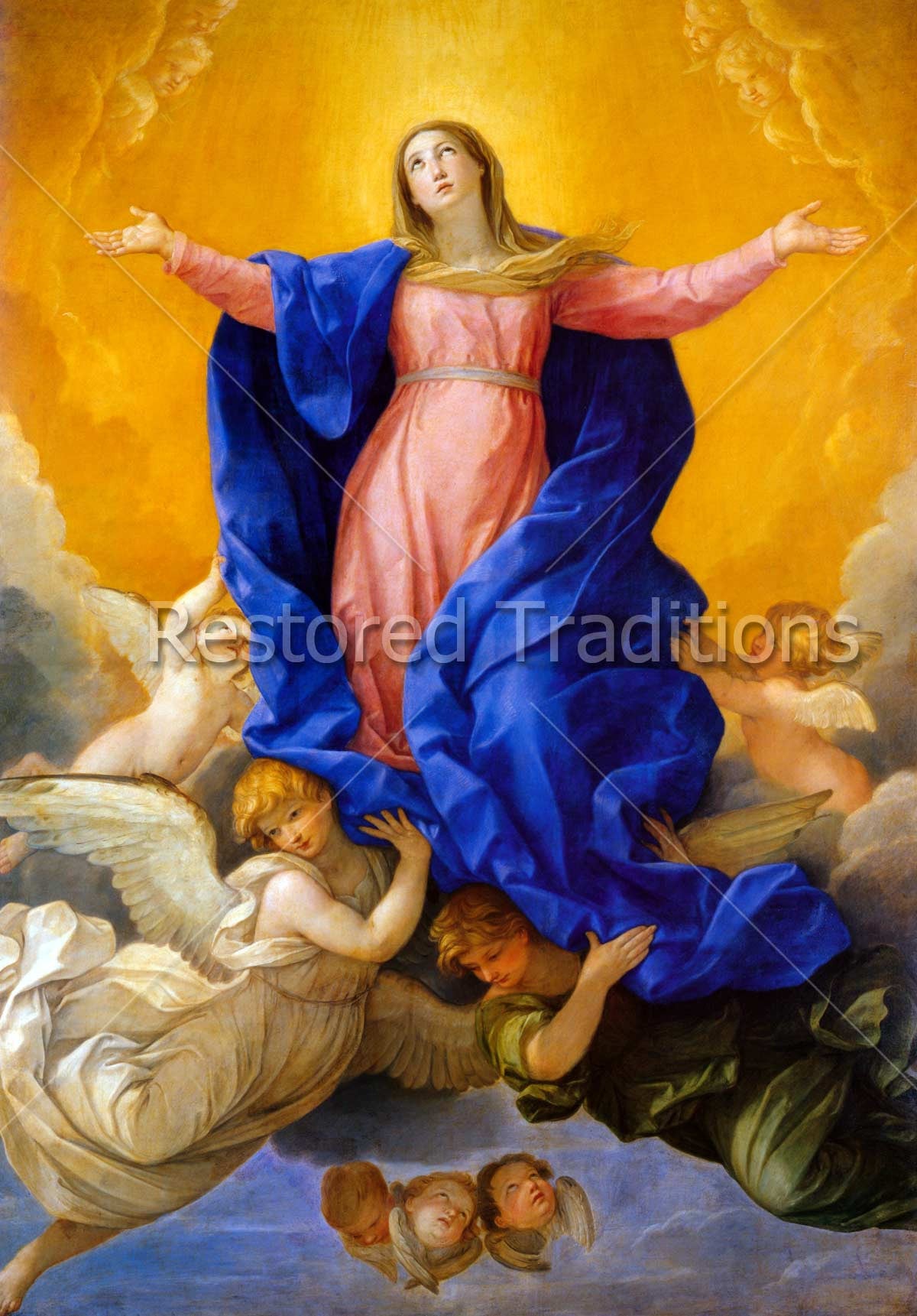 Assumption of the Virgin – Reni, restored fine-art print