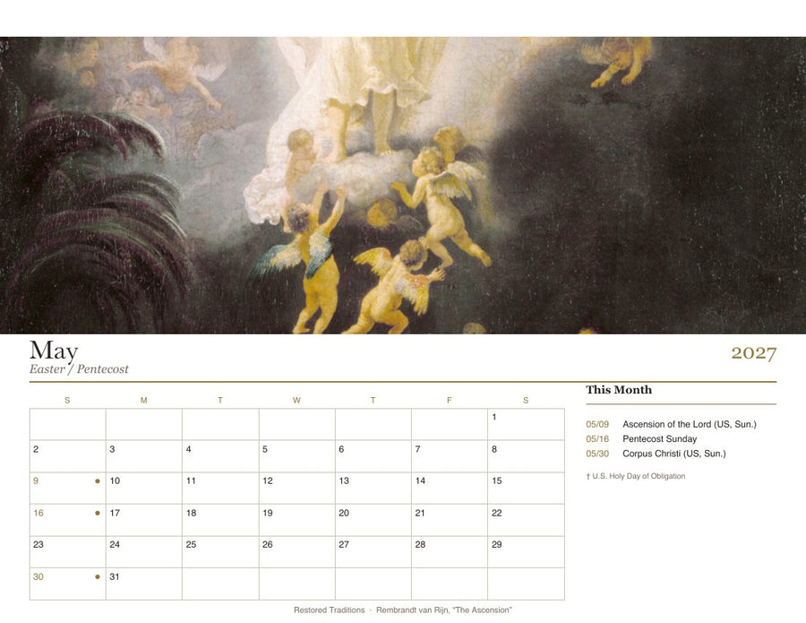 2027 Catholic Liturgical Wall Calendar — A Year of Grace
