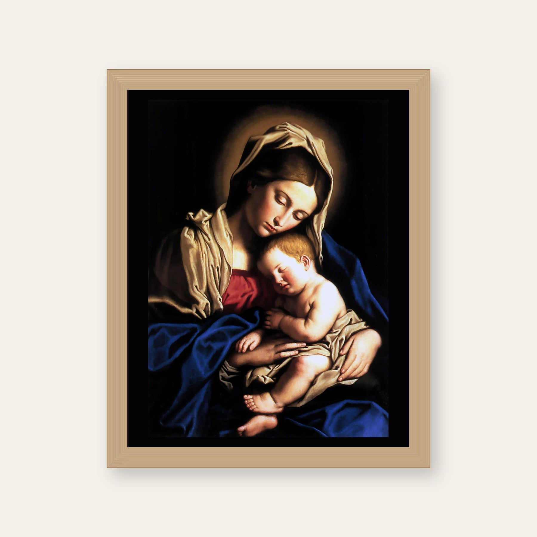 Madonna & Child – Sassoferrato framed — image-only front; local studio mockup