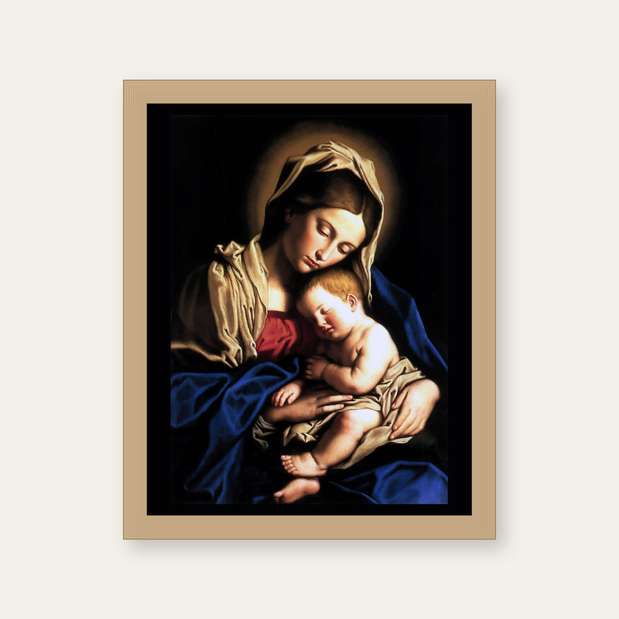 Madonna & Child – Sassoferrato framed — image-only front; local studio mockup