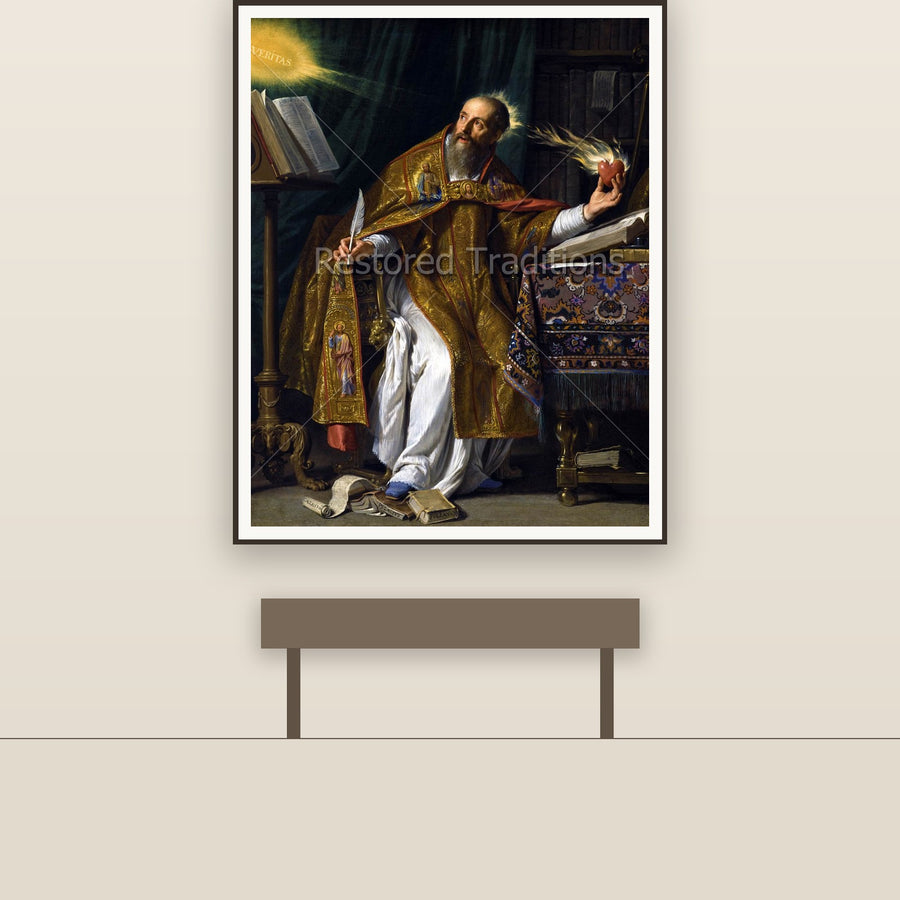 Saint Augustine – Champaigne, restored fine-art print