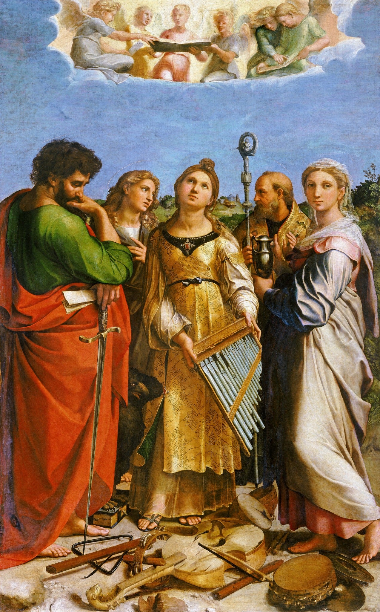 St. Cecilia in Ecstasy – Raphael, restored fine-art print
