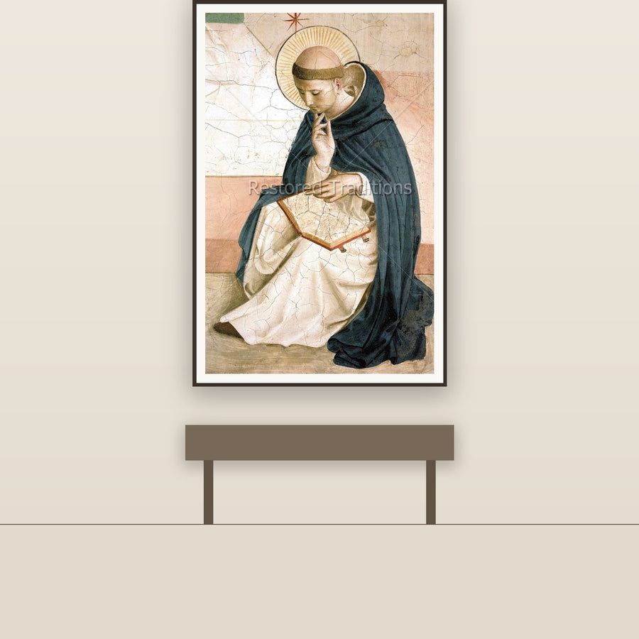St. Dominic, detail – Angelico, restored fine-art print