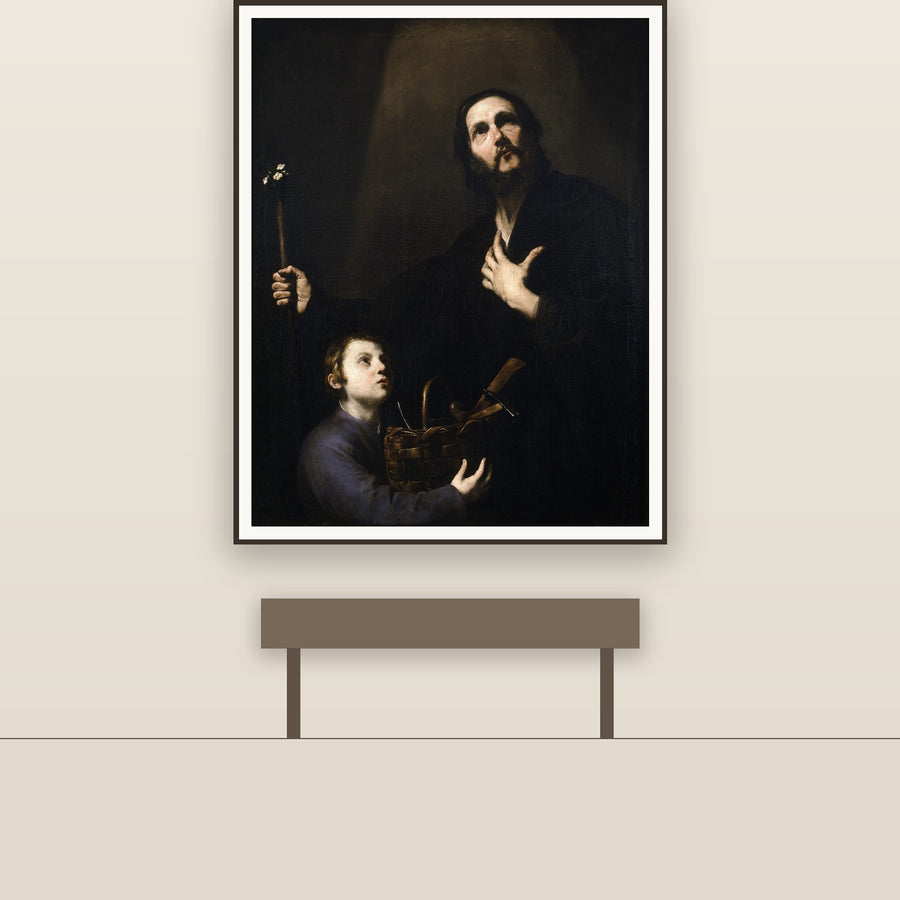 St. Joseph and Christ – Ribera, restored fine-art print