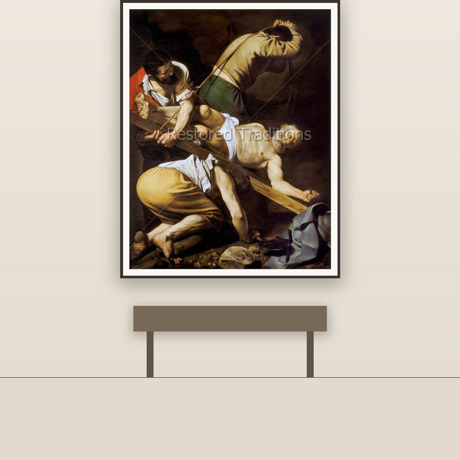 St. Peter's Crucifixion – Caravaggio, restored fine-art print
