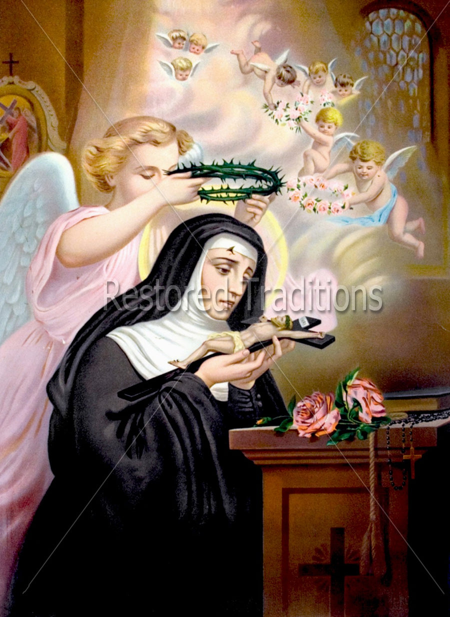 Angel puts thorns on head of nun