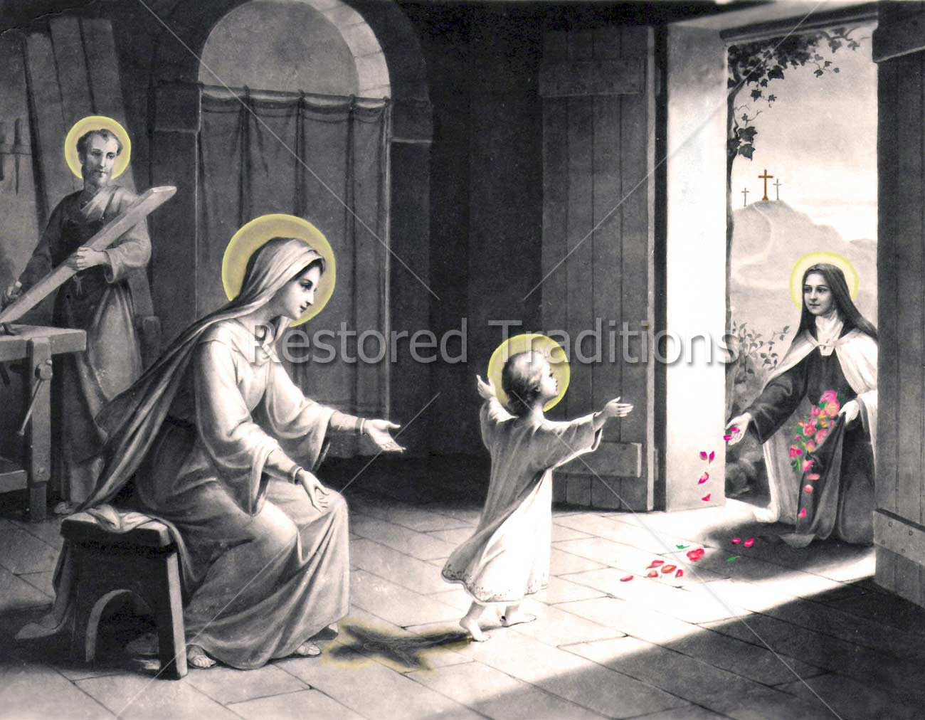St. Therese Visiting the Holy Family, restored fine-art print