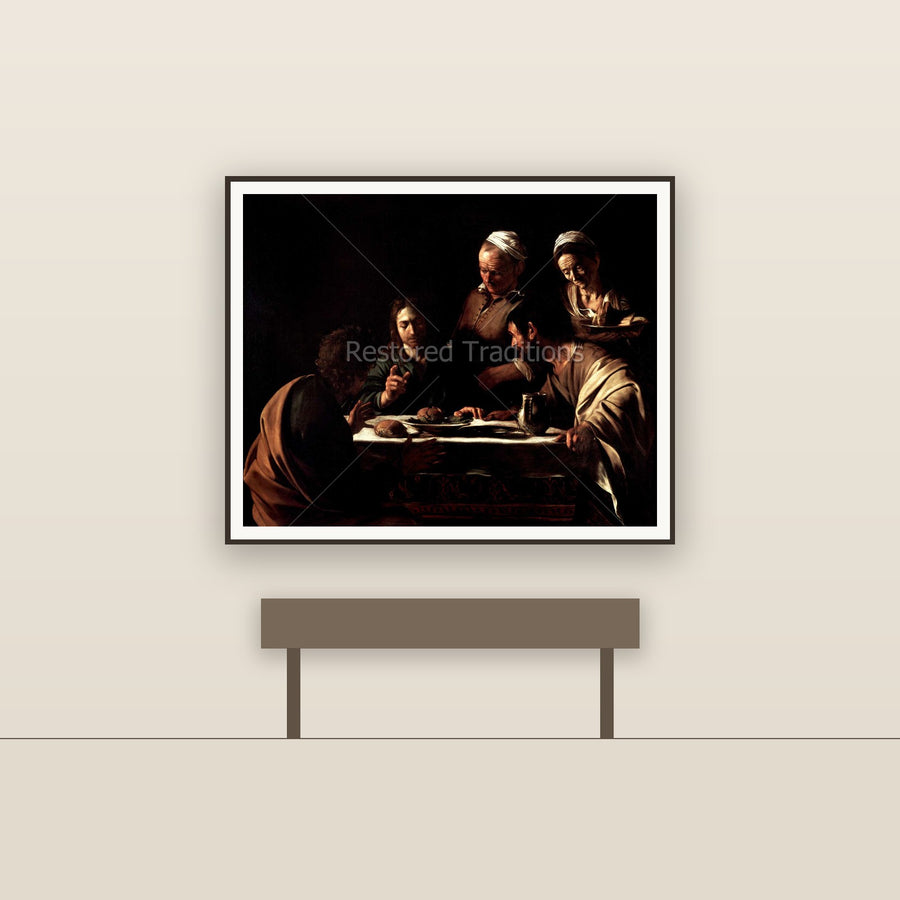 Supper at Emmaus, 1601 – Caravaggio, restored fine-art print