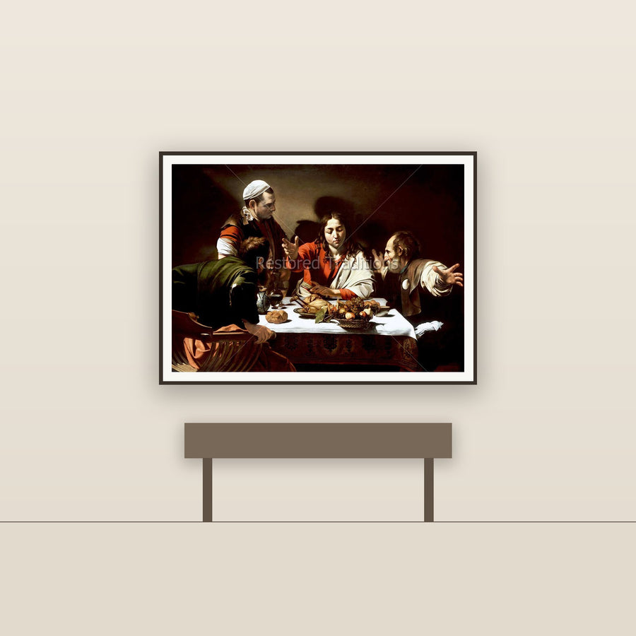 Supper at Emmaus – Caravaggio, restored fine-art print