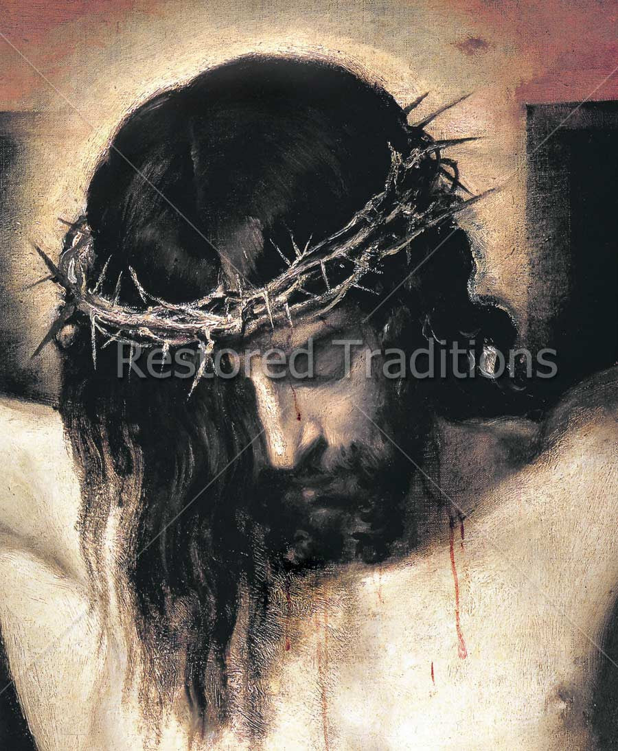 Christ on the Cross, detail – Velazquez, restored fine-art print