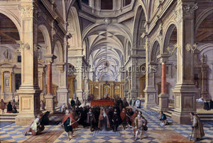 People Process in Catholic Basilica